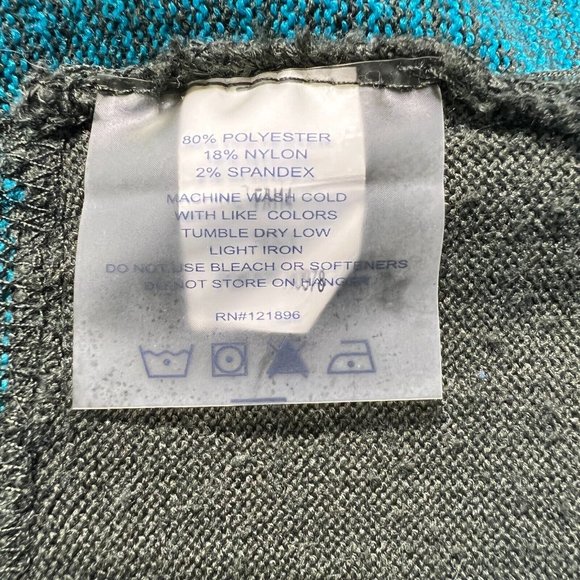 Title Nine Sweater Dress Small Teal Synergy Striped Mockneck Long Sleeve Stretch - Picture 12 of 12